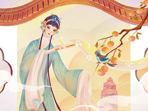国风24节气插画-霜降