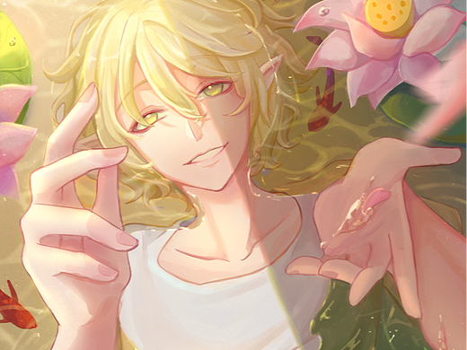 我的水下小莲花精灵~来抱抱他!