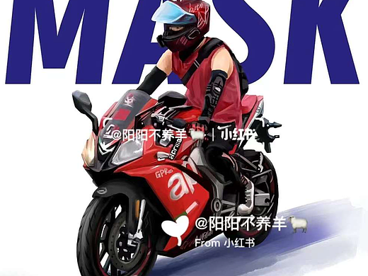 摩托车机车阿普利亚150男生手绘头像