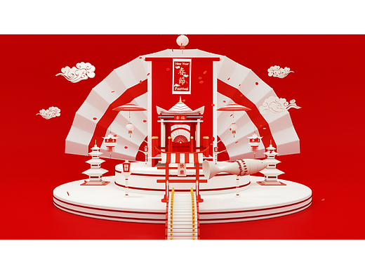 C4D动画练习----《春节》
