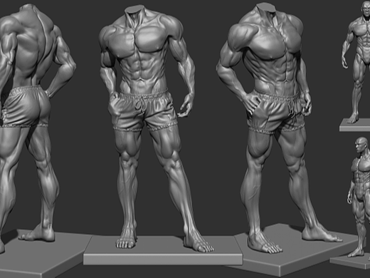 zbrush人体肌肉雕刻练习