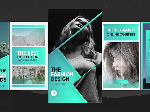 PR模板|竖屏时尚简约明亮渐变流畅动画形状动态标题