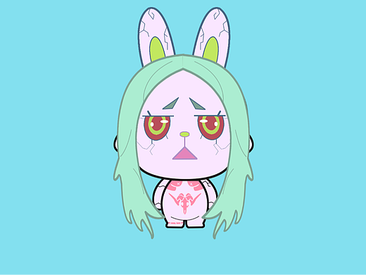 大学作业，临摹加改造，小兔子瑞贝卡，CDR作品