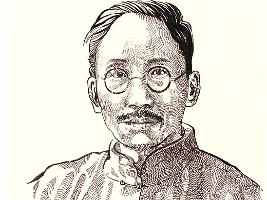 民国人物手绘插画