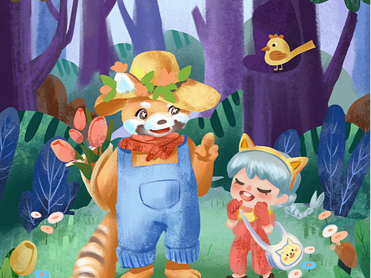 小浣熊（个人主页-ZNjMxMDYwOTI=） - 儿童插画 - 站酷设计师绵羊好闲原创素材 - 站酷ZCOOL