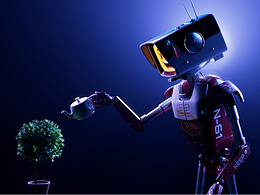 老电视机器人从新打光