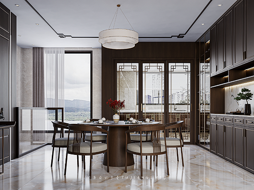 新中式装修案例，山水画境，诗意古朴