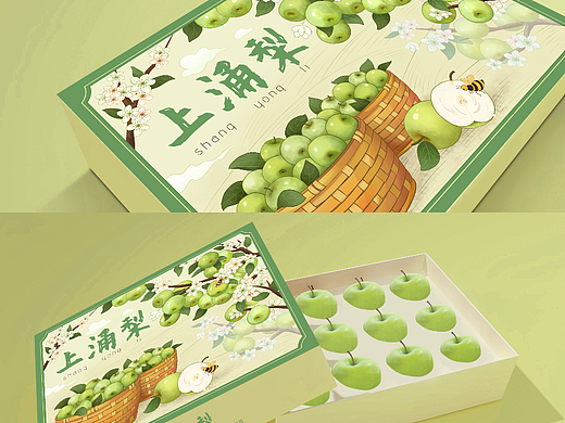 水果包装梨包装插画