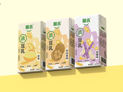 開鑫浓豆乳包装设计|豆浆自然派