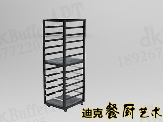 折叠功能的布菲台运输车 转运自助餐台的不锈钢车