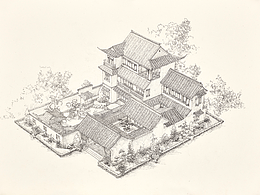 苏式建筑手绘练习