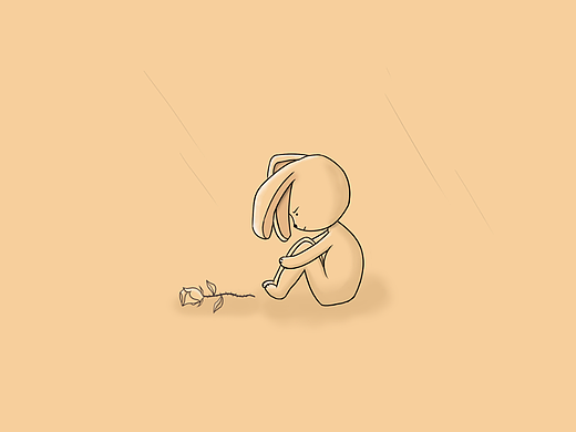 一只迷茫且丧的兔子