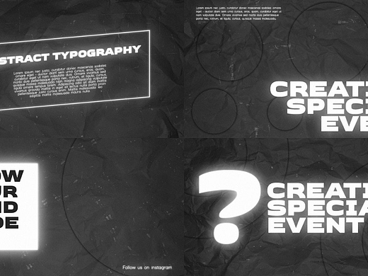 AE模板 | 黑白皱纸效果图片文字排版标题展示活动视频