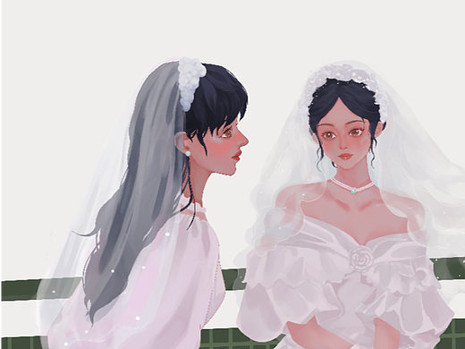 和闺蜜一起拍婚纱照