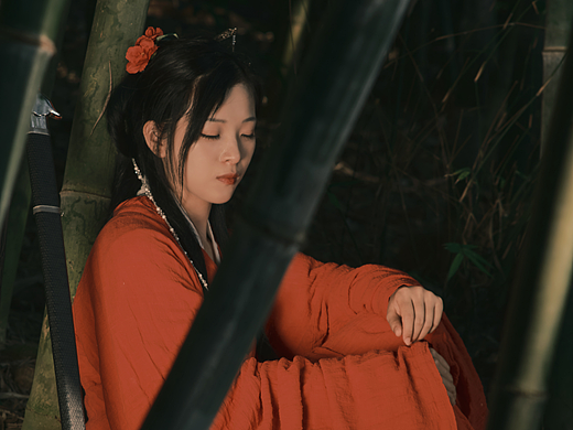 竹林古风汉服摄影