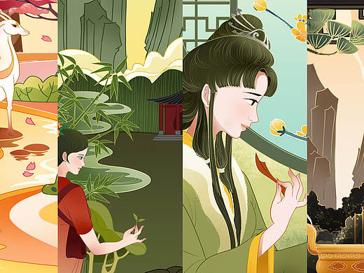 国色古香-线香包装设计插画（个人主页-ZNTkyNTAyODA=） - 包装 - 站酷设计师雏安原创素材 - 站酷ZCOOL