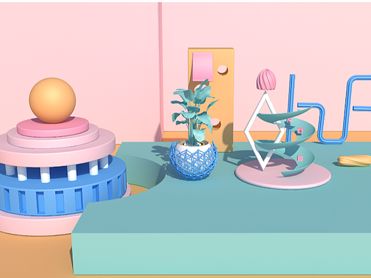 C4D小场景搭建渲染