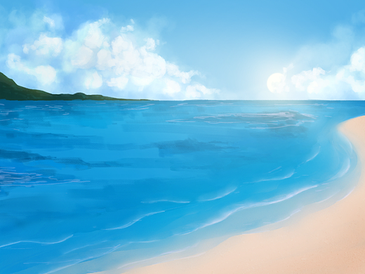 板绘插画-海#wow