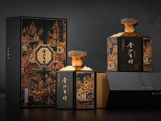 金沙古坊酱酒包装设计