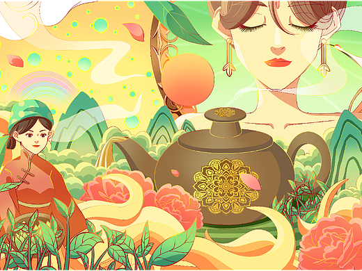 茶叶插画