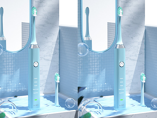 电动牙刷场景渲染