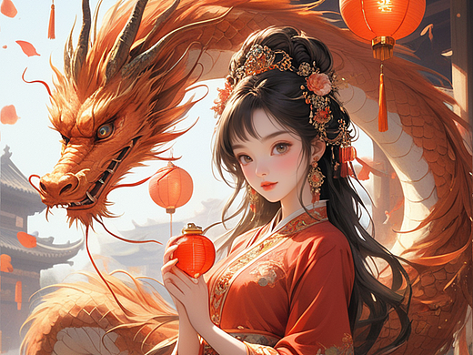 龍年也要仙氣飄飄（個人主頁-ZNjc0OTQwNDQ=） - AI作品 - 站酷設計師G泡芙原創(chuàng)素材 - 站酷ZCOOL