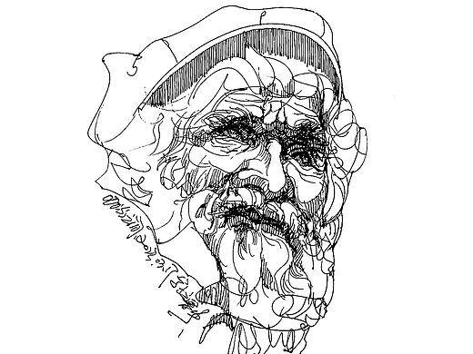 线描肖像。