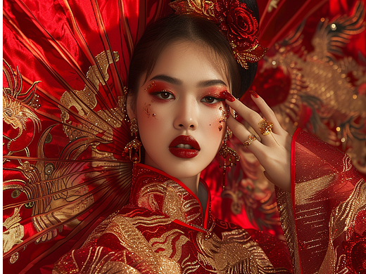美甲狂-龙年新春 | midjourney v6