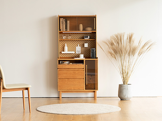 蜂巢餐边柜丨实木家具产品设计