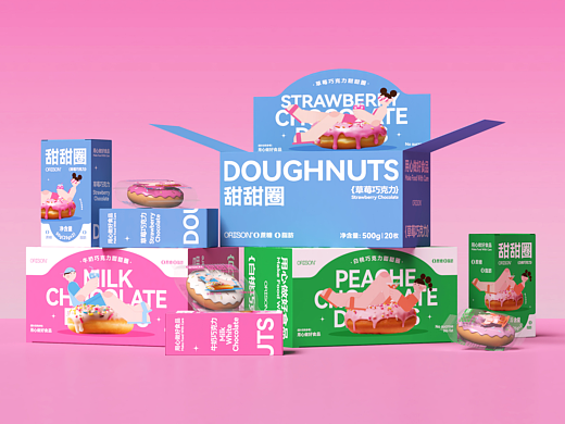 甜甜圈食品包装设计 | 青春的色彩