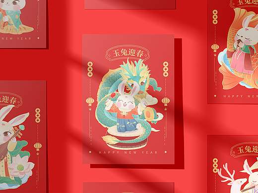 兔年中国乐器系列插画/新年/文创/国潮