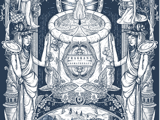 欧式复古钢笔版画包装设计 | 桂花香薰