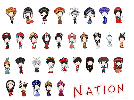 56 · 五十六个民族文创171丸肉雪五十六个民族插画系列(1)50lumina李