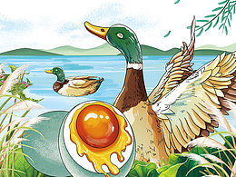 鴨蛋包裝插畫設(shè)計(jì)