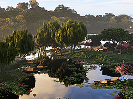 潇湘八景-渔村夕照   三维景象设计