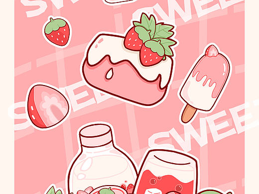 插画打卡 D2 | 夏日钢铁大草莓