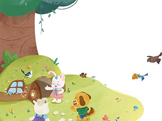 《当代小学生》儿童读物内页插图