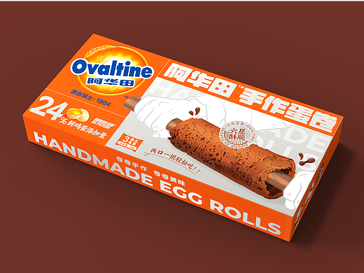 阿华田手作蛋卷包装设计