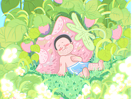 原创插画-腿毛男孩的绿色记忆