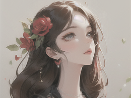 AI绘画作品-玫瑰少女