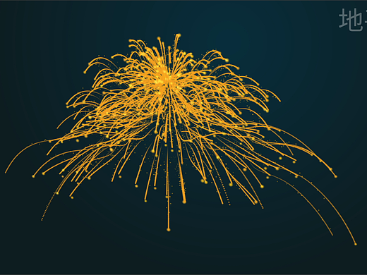 粒子特效 绽放的金花