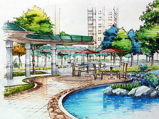 手绘习作3（个人主页-ZMTg4ODIwMDQ=） - 景观设计 - 站酷设计师DEDO得到原创素材 - 站酷ZCOOL