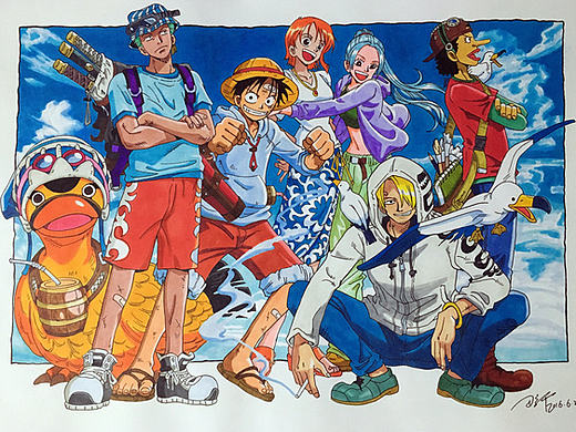 马克笔手绘海贼王