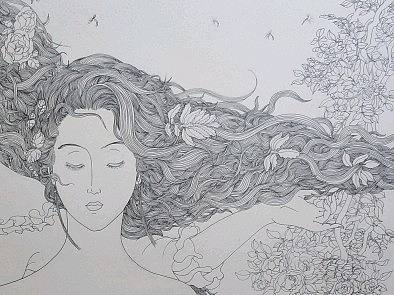 钢笔画:风起