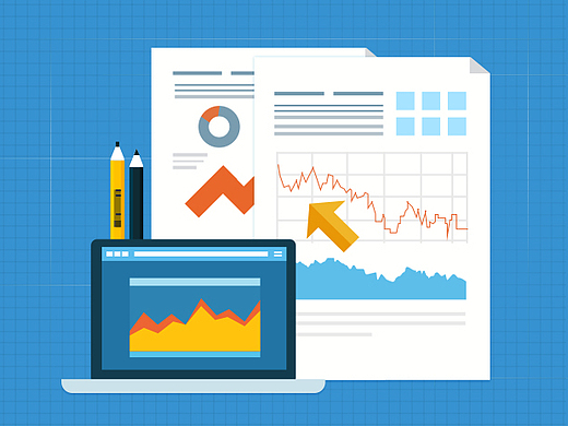 金融 分析师行情配图 扁平风