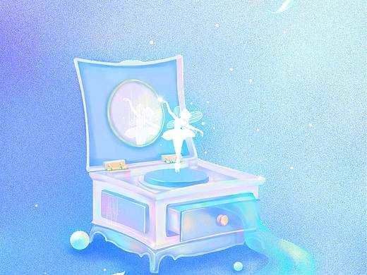 梦幻明信片插画