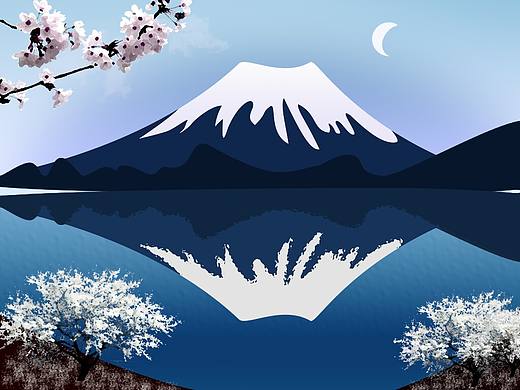 插画练习-富士山