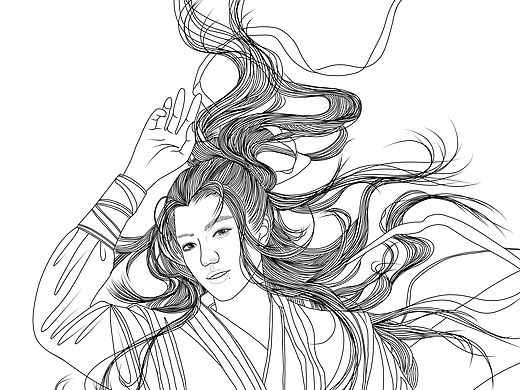 古装人物线描