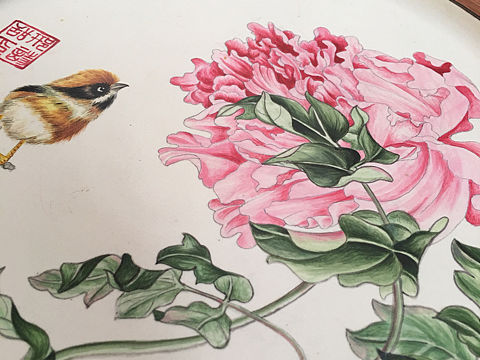 手绘 工笔盘!中国艺术