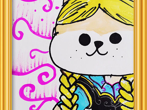 《狗狗一百变之冰雪奇缘》-7岁女孩的原创插画（2）